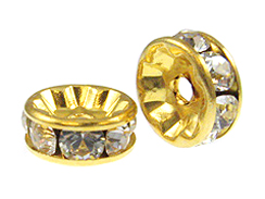 4mm Swarovski Rhinestone Rondelles Gold Plated Crystal Bulk Pack of 144