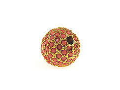 10mm Beadelle Gold-plated Coral Round Resort Pavé Bead