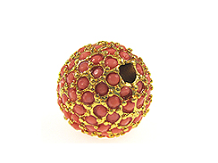 12mm Beadelle Gold-plated Coral Round Resort Pavé Bead