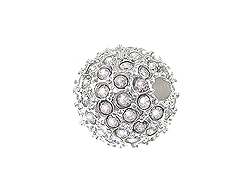14mm Beadelle Silver-plated Crystal Round Resort Pavé Bead