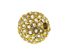 14mm Beadelle Gold-plated Crystal Round Resort Pavé Bead