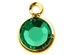 Emerald - PRECIOSA  Crystal <font color="FFFF00">Gold Plated</font> Birthstone Channel Charms