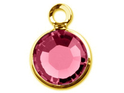 Rose - PRECIOSA Crystal <font color="FFFF00">Gold Plated</font> Birthstone Channel Charms