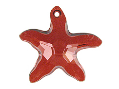 Crystal Red Magma - 20mm Swarovski  Starfish Pendant