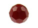 24 Dark Red Coral - 6mm Swarovski Faceted Round Beads