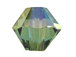 39 Aquamarine Verde - 4mm Faceted Bicone Custom Coated Swarovski Crystals