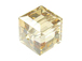 12 Crystal Golden Shadow - 6mm Swarovski Faceted Cube Beads