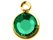 Emerald - Swarovski Crystal Gold Plated Birthstone Channel Charms, 12 x 9mm