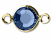 Sapphire - Swarovski Crystal Gold Plated Birthstone Channel Links, 15 x 9mm