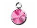 **Stone is Pointy on both sides** Swarovski Crystal Silver Plated Birthstone Channel Charms - Rose