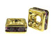 Amethyst: 8mm Gold Plated Finish Squaredelle - Swarovski 