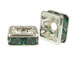 Emerald: 4mm Sterling Silvertone Finish Squaredelle - Swarovski 