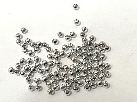 <b>2.5mm SILVER FILLED</b> Plain Round Beads