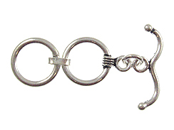 14.25mm Round 2-Ring Sterling Silver Toggle Clasp