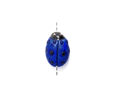 Dark Blue Lady Bug - Teeny Tiny Peruvian Ceramic Bead 