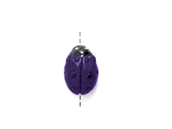Purple Lady Bug - Teeny Tiny Peruvian Ceramic Bead 