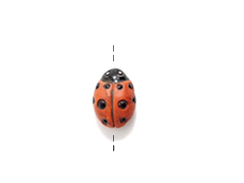 Orange Lady Bug - Teeny Tiny Peruvian Ceramic Bead