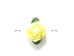 Yellow Rose - Teeny Tiny Peruvian Ceramic Bead 