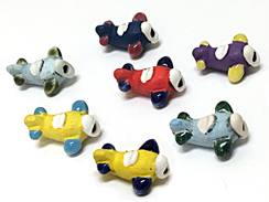 Airplanes - Teeny Tiny Peruvian Ceramic Bead