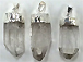 Raw Crystal Quartz Point Pendant Silver Capped - DP5-CRY-S