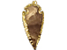 Jasper Arrowhead, Gold edged, Hand made Pendant 2-2.5 inch Approx, electroformed layered plating