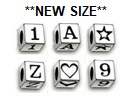 Alphabet Beads Sterling Silver - 4.5mm Block Letters