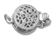 14K White Gold - Small Round Filigree Clasp 1-Strand