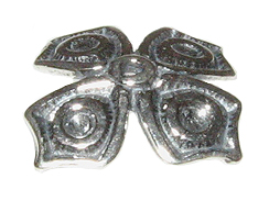 9mm Sterling Silver 4-Petal Bead Cap