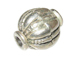 8.6x7mm  Bali Style Silver Bead