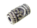 Bali Style Silver Tube Bead With Rope & Scroll Accents
