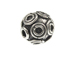 10.5x10.3mm Bali Style Silver Bead