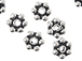 3.5mm Oxidized Bali Style Silver Daisy Beads Strand