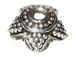 8mm 5-Point Silver Star Bead Cap with Dotted Triangle Design