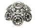 10mm 6-Petal Silver Dotted Circle Design Bead Cap