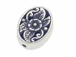 Sterling Silver Oval Floral Bead