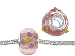 14mm Lampwork Glass Beads -  Plated Core