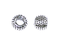 Sterling Silver Golf Ball Large Hole Bead-6.1x7.5mm (3.5mm Hole)