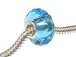 March - Birthstone Faceted Glass Bead with .925 Core