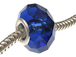 September Faceted Glass Birthstone Bead, with Plated Silver Core  - Sapphire (Version 1)