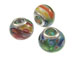 Murano Style Glass Large Hole Bead - Dark Multi 