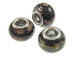 Murano Style Glass Large Hole Bead - Black 