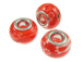 Murano Style Glass Large Hole Bead - Orange 