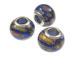 Murano Style Glass Large Hole Bead - Royal Blue 