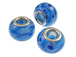 Murano Style Glass Large Hole Bead - Blue 