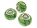 Murano Style Glass Large Hole Bead - Green 
