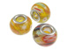 Murano Style Glass Large Hole Bead - Yellow 