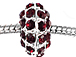 14mm Rhinestone Plated Beads - Siam