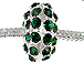 14mm Rhinestone Plated Beads - Emerald 