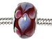 14mm Dark Red Lampwork Glass Beads -  Plated Core