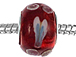 14mm Dark Red Lampwork Glass Beads -  Plated Core